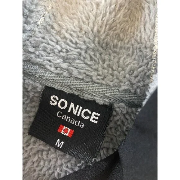 So Nice Canada Women's Grey Marl Full Zip Hooded Fleece - Medium - Picture 8 of 11